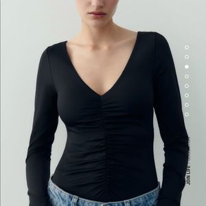 NWT ruched elastic body suit